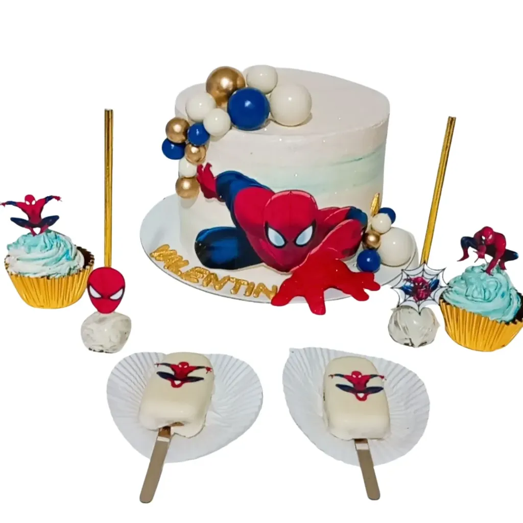 Pack cumpleañero Torta + lace pop, choco manzanas y cakes 